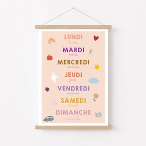 Poster per bambini A4 - Giorni della settimana