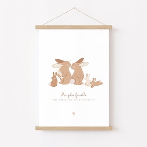 Affiche Famille Lapins * * A personnaliser * *