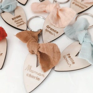 Liefde/Familie houten sleutelhanger