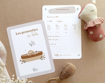 Lot 5 cartes Pronostics bébé - Babyshower