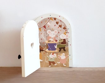 Illustration Petite Porte Magique / Fairy Door / Automne