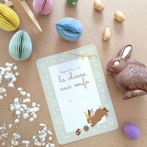 Carte A5 La chasse aux oeufs de Pâques