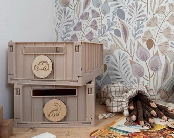 Pastille en bois rangement caisses de jouets