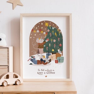 Póster A4 *PARA PERSONALIZAR* Magia Navideña - Ratoncitos