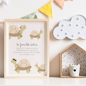 Kinderreimplakat Die Schildkrötenfamilie
