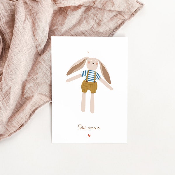 Rabbit comforter card