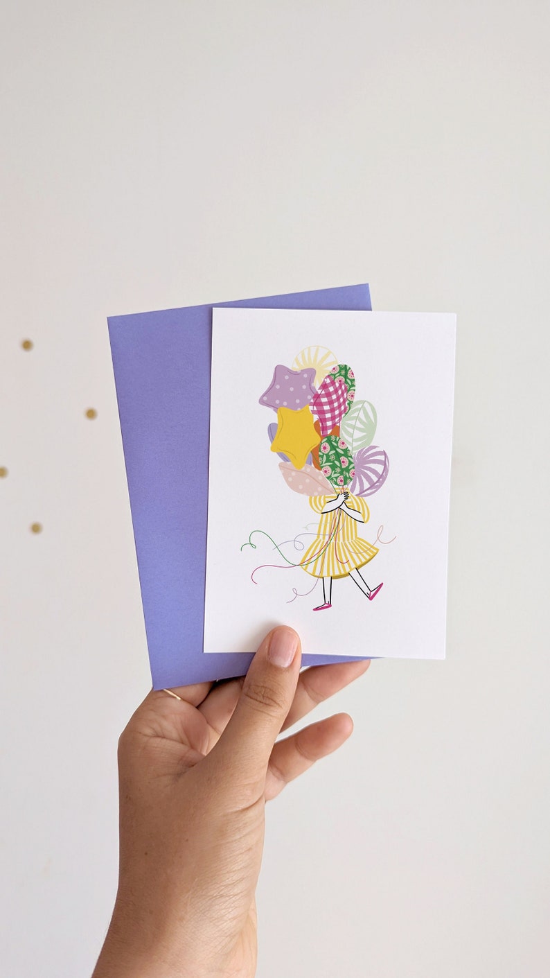 Carte Fille aux ballons image 1