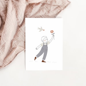 Carte bonne fête grand-mère / petite garçon