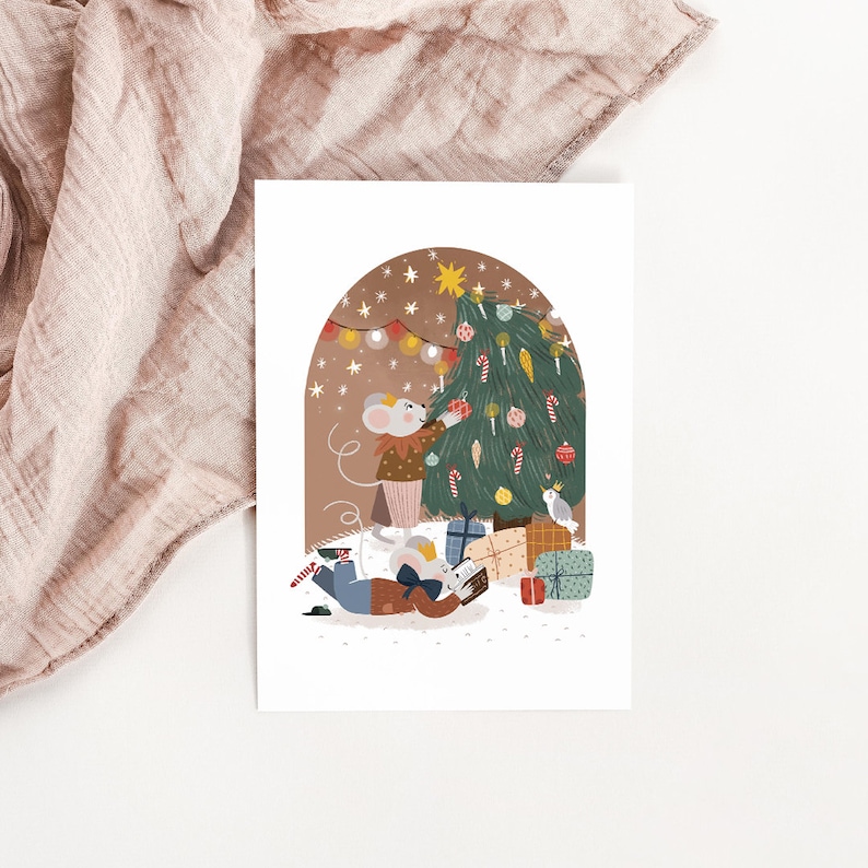 Carte Noël Petites Souris image 1