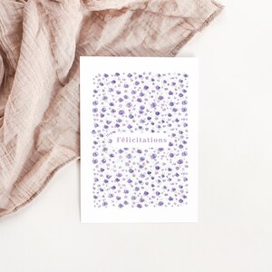 Carte illustration Félicitation pattern floral aquarelle image 2