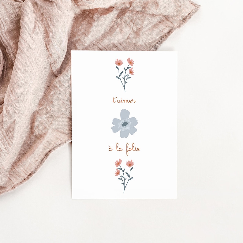 Liebeskarte hübsche Blumen "love you madly" Großmutters/Muttertags Bild 1