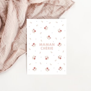 Carte Maman chérie fleurie