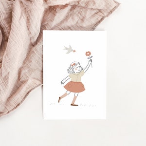 Carte bonne fête grand-mère / petite fille