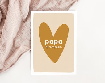 Carte coeur papa d'amour - Fête des pères