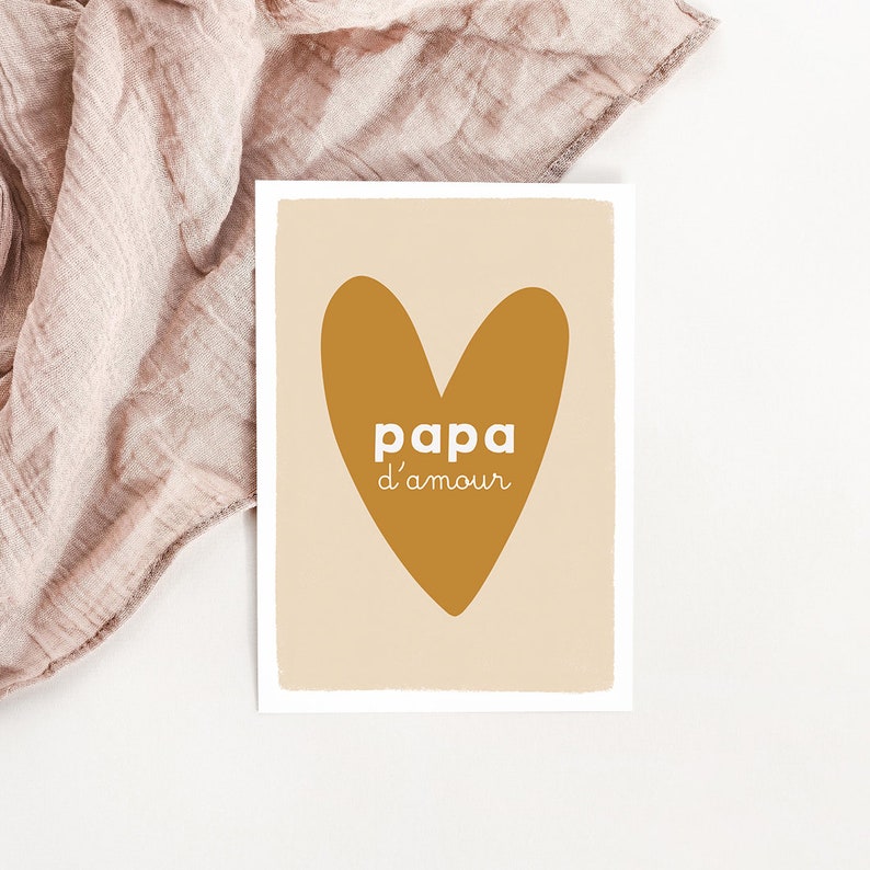 Carte coeur papa d'amour - Fête des pères image 1