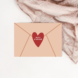 Carte Enveloppe Mots d'amour