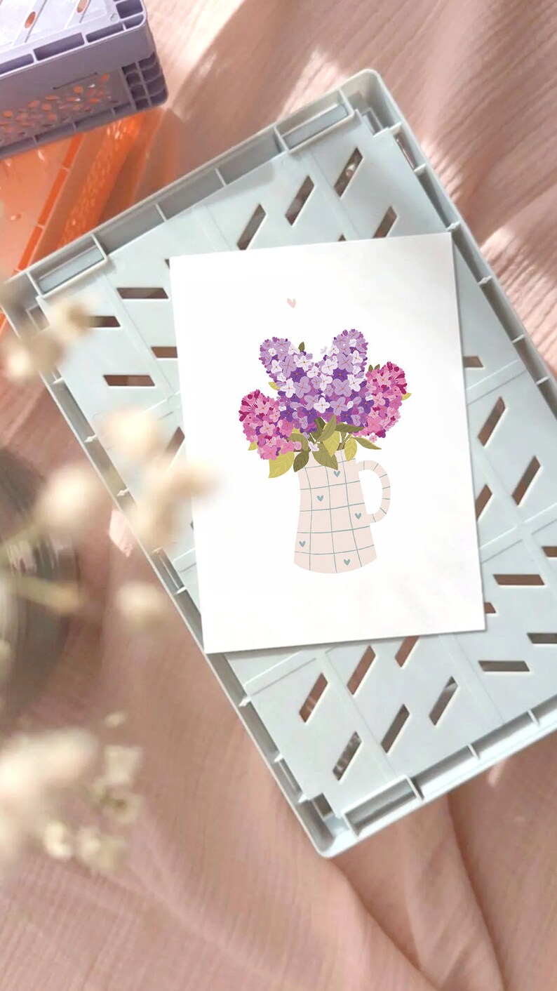 Carta bouquet lilla immagine 5