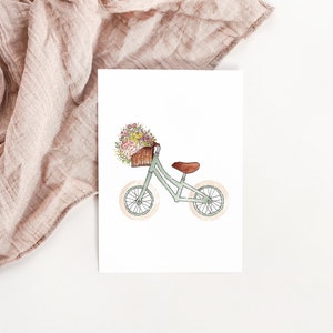 Blumige Kinderfahrradkarte