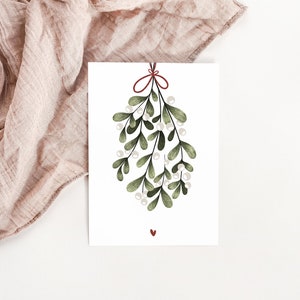 Christmas Card Best Wishes Mistletoe