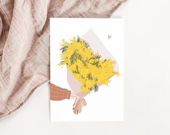 Carte Bouquet de Mimosa