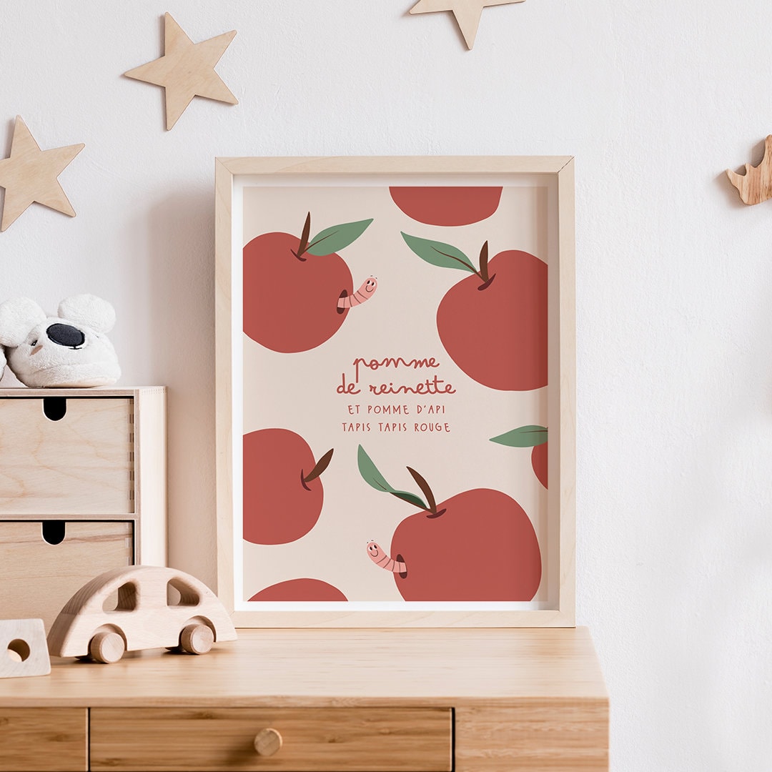 Affiche A4 Comptine Enfants Pomme de Reinette