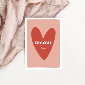 Carte "Amour fou" St Valentin