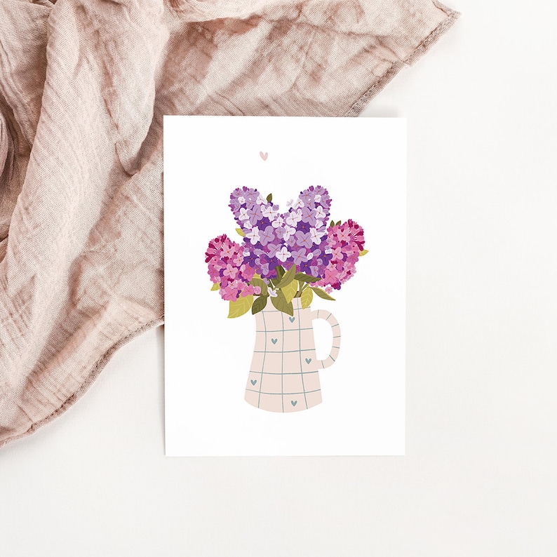 Carta bouquet lilla immagine 1