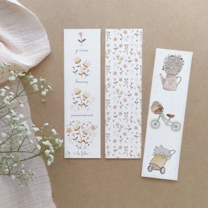 Lot de 3 marques-pages amour fleuri