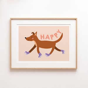A4-Kinderposter – Rollerblading-Hund