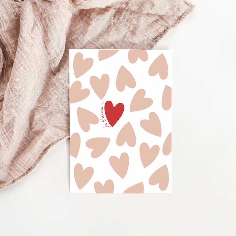Carte Coeurs en folie, je t'aime... image 1