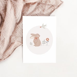 Carte lapin printemps