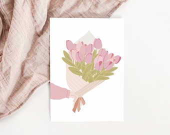 Carte Bouquet de Tulipes