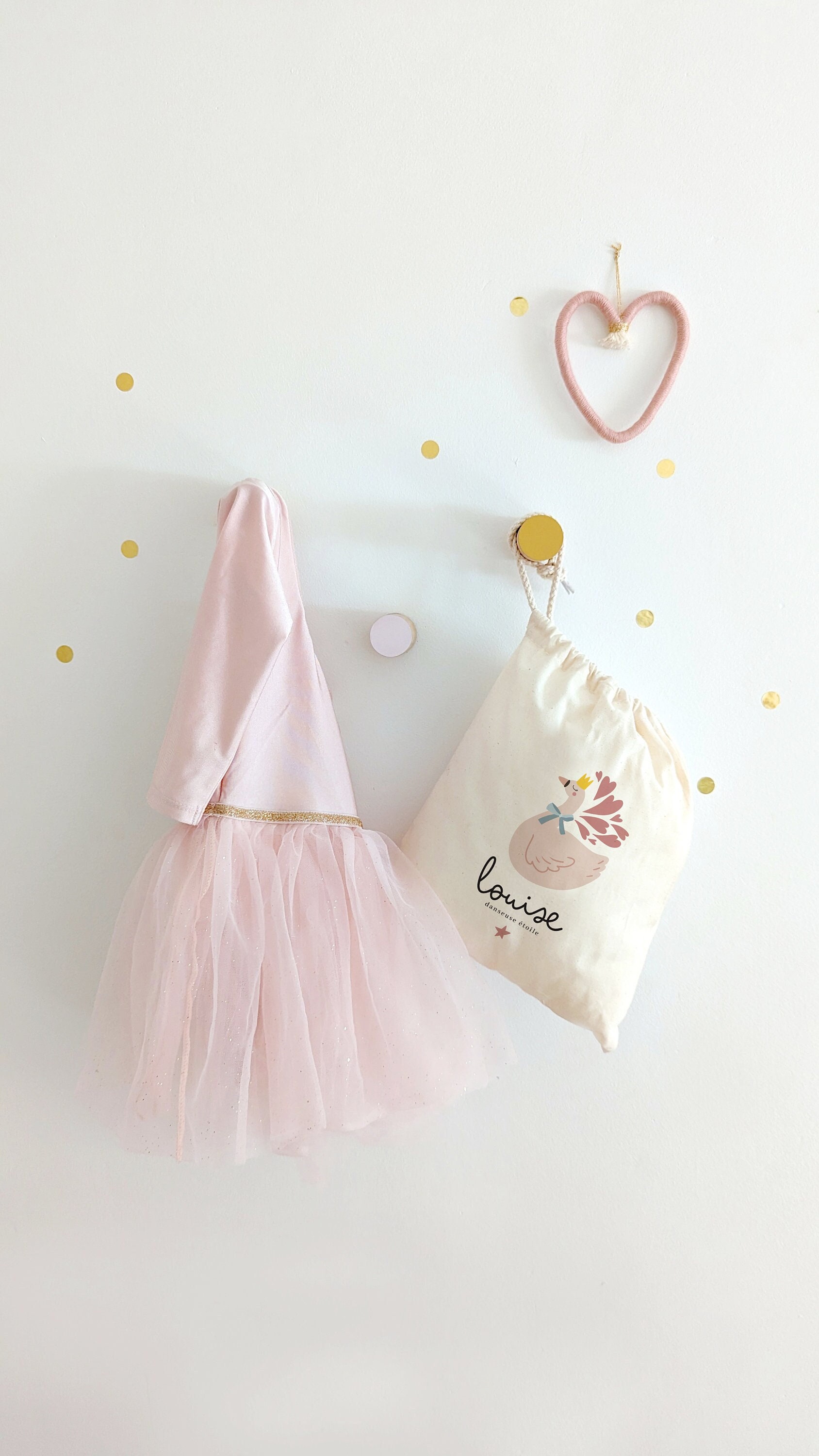 Pochon / Sac à dos enfant - Lac des cygnes **PERSONNALISABLE**