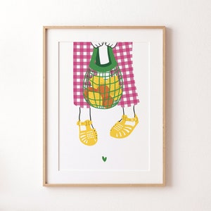 Póster Vichy Amarillo y Sandalias A4