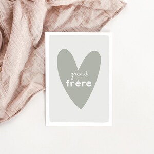 Carte coeur Grand frère - naissance
