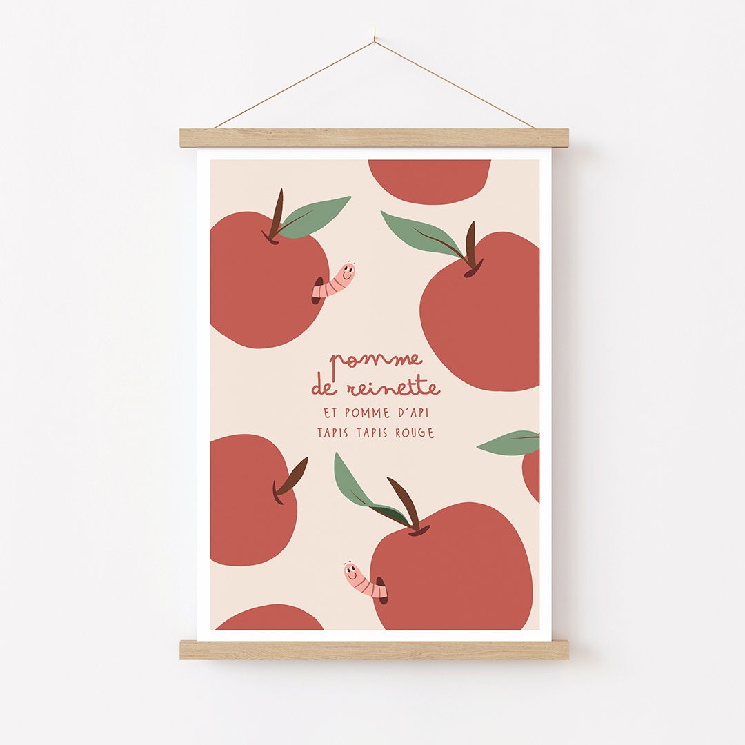 Comptine Pomme De Reinette à Imprimer Affiche A4 Comptine enfants Pomme de reinette - Etsy France