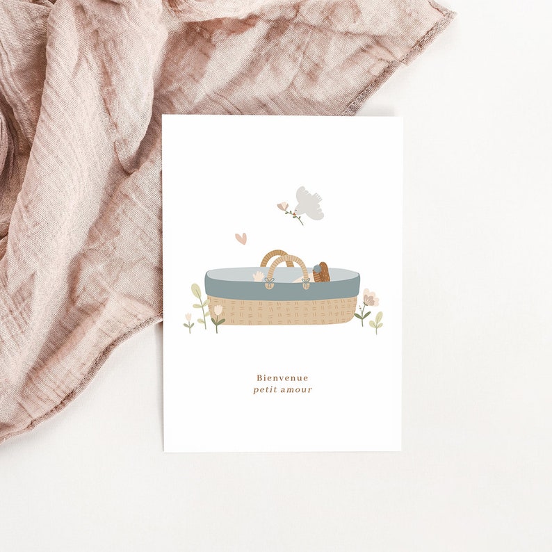 Carte couffin naissance bébé garçon image 1