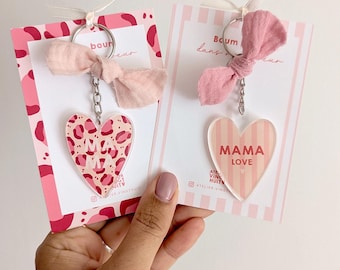 MOM heart key ring