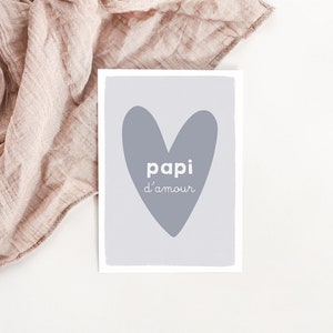 Carte coeur Papi d'amour