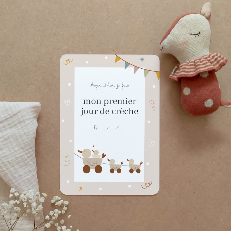 Carte A5 Mon premier jour de crèche image 1