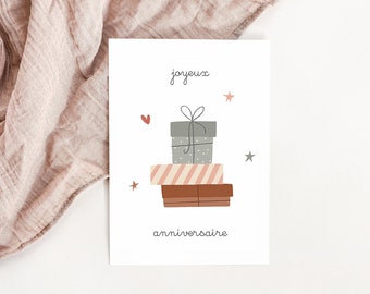 Carte joyeux anniversaire cadeaux - Happy birthday