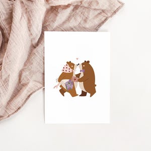 Carte couple Ours amoureux