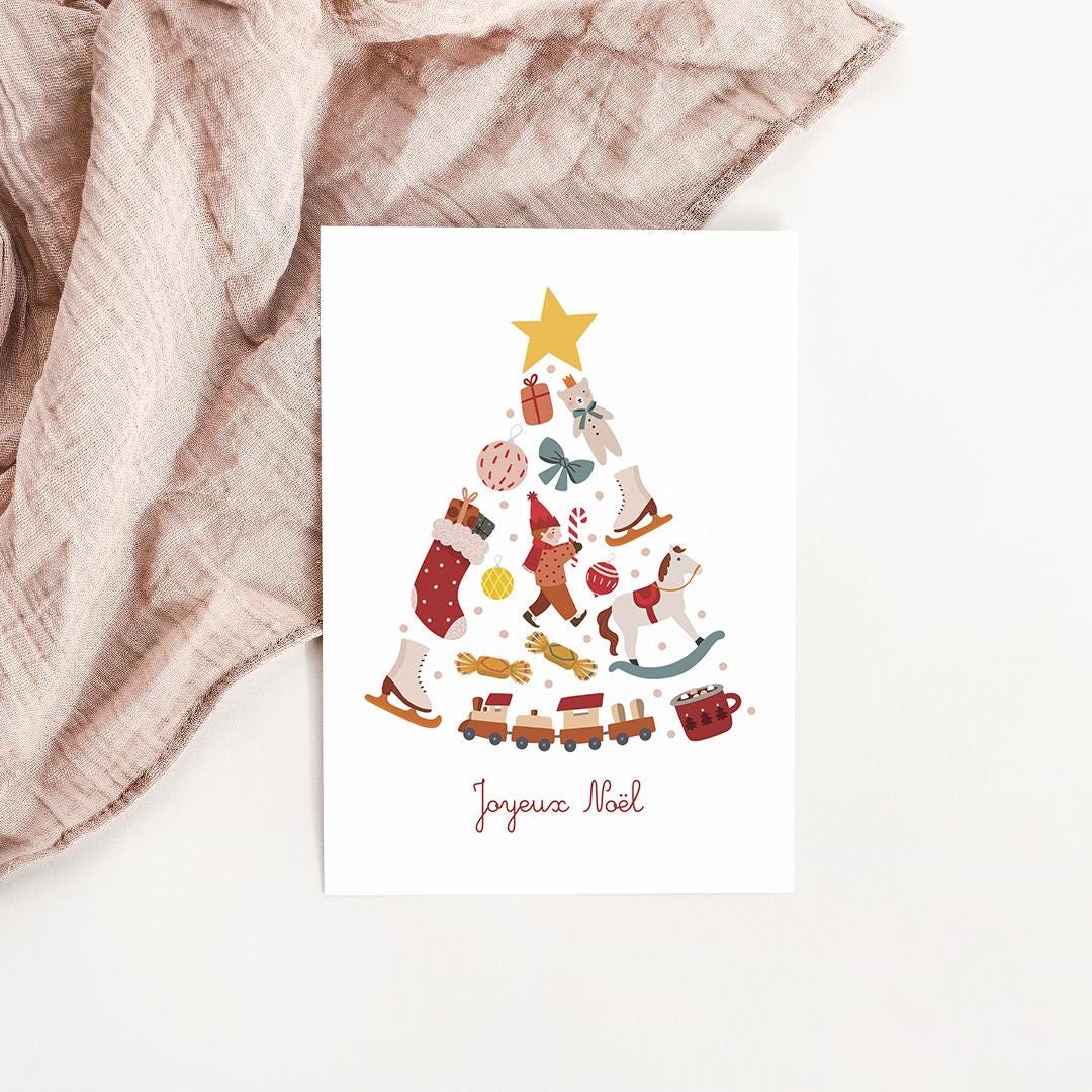 Carte De Vœux For Sale Avec L'œuvre « Sapin De Noël De Style Japonais - Uroko » De L'artiste Takeda-art