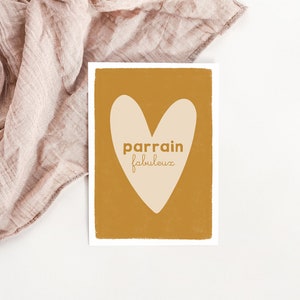 Carte coeur Parrain - naissance