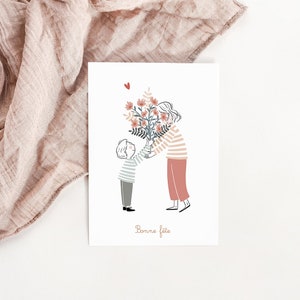 Carte amour bonne fête maman/mamie petit garçon