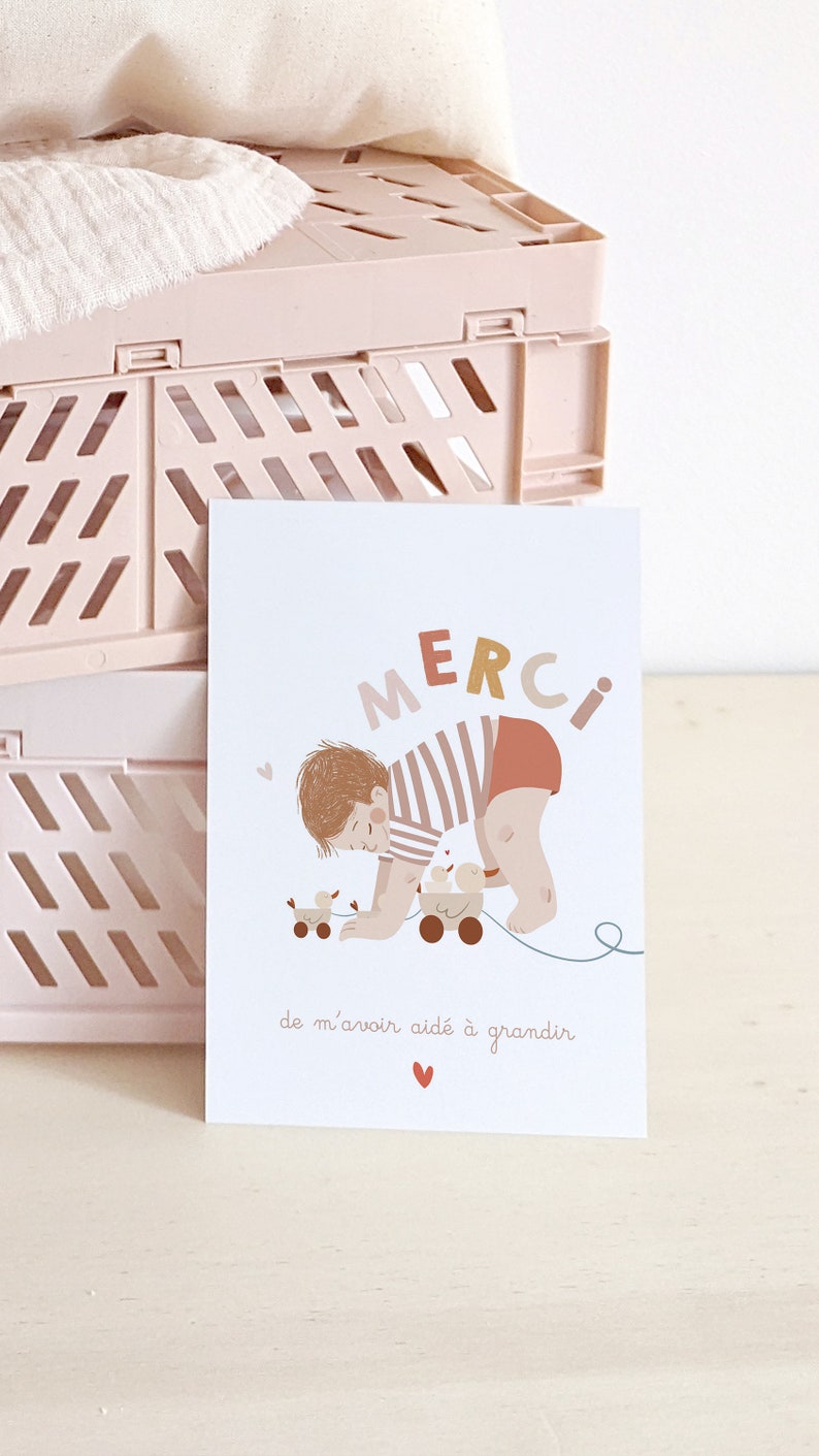 Carte Merci de m'avoir aidé à grandir - Nounou image 3