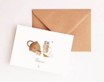 Carte Merci Nounou / Remerciement naissance, baptême