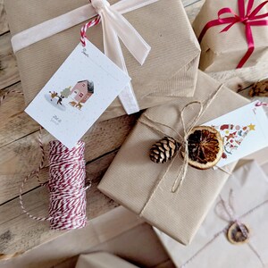 Lot 10 étiquettes cadeaux Noël "Féérique"