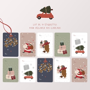Lot 10 étiquettes cadeaux Noël "Enchanté"