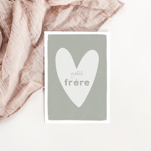 Carte coeur Petit frère - naissance